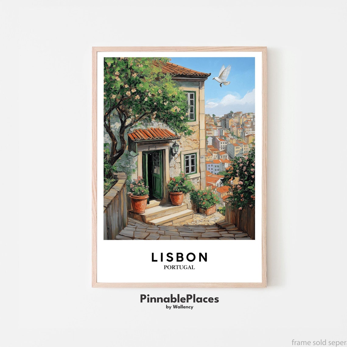 Lisbon Portugal Print Old Portuguese House Springtime Cityscape File