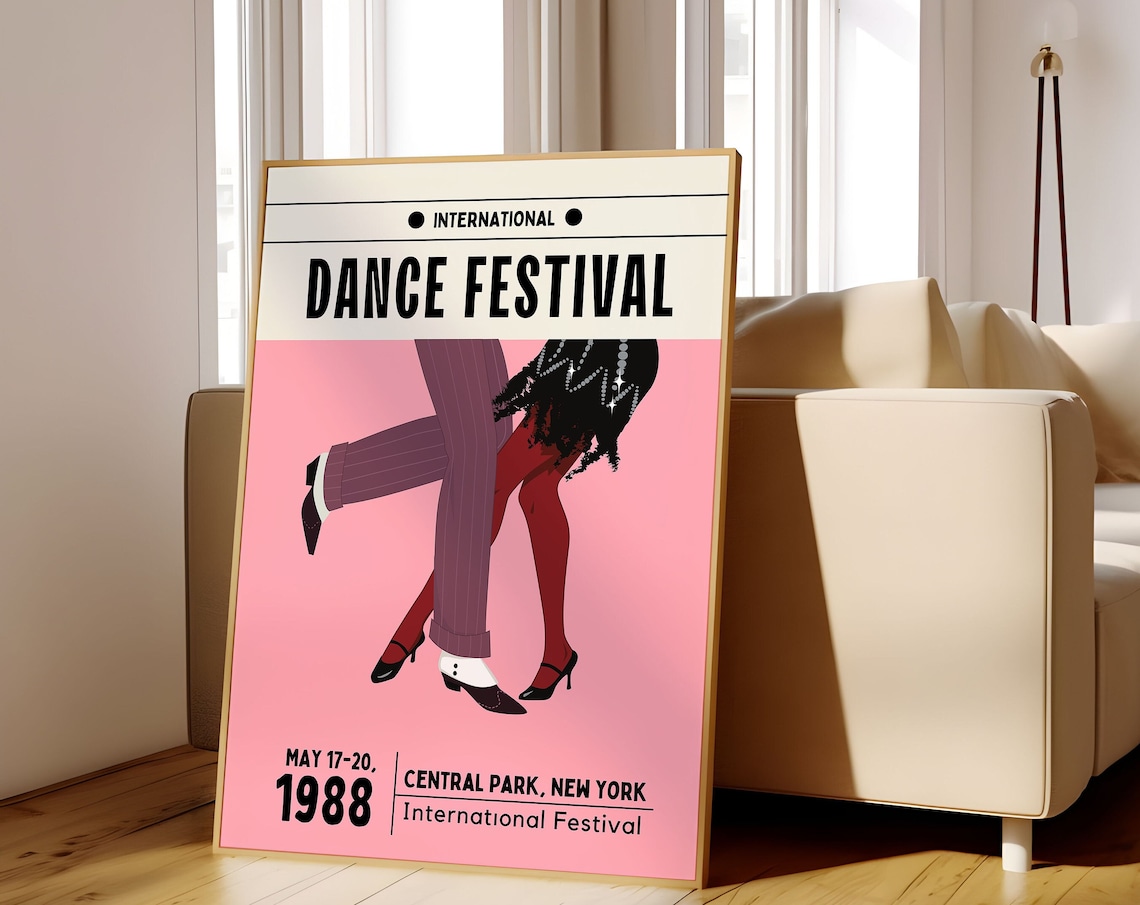 Dance Festival Retro Poster Print, Home Decor