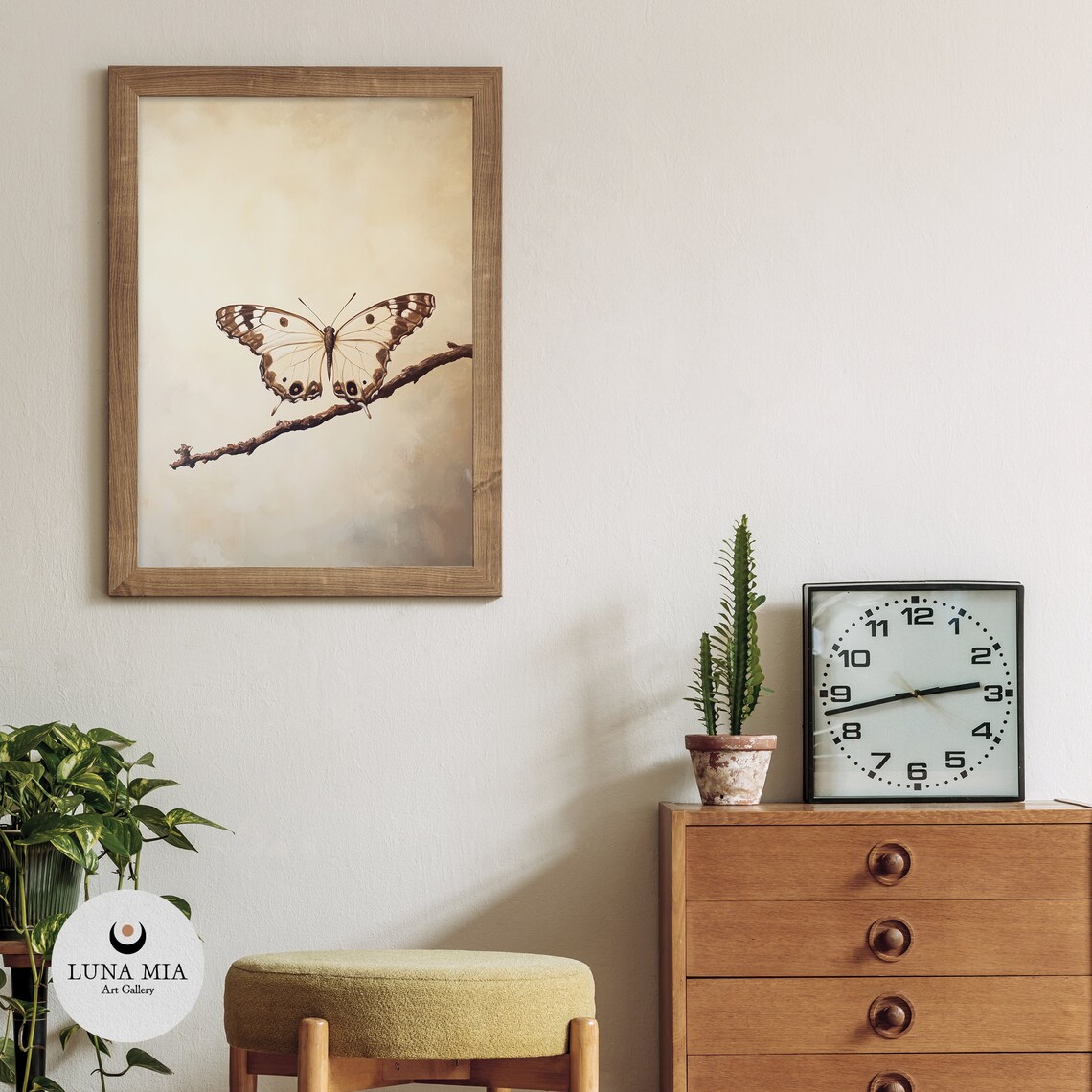 Vintage Style Butterfly Poster, Oil Paint Decor - Image 3