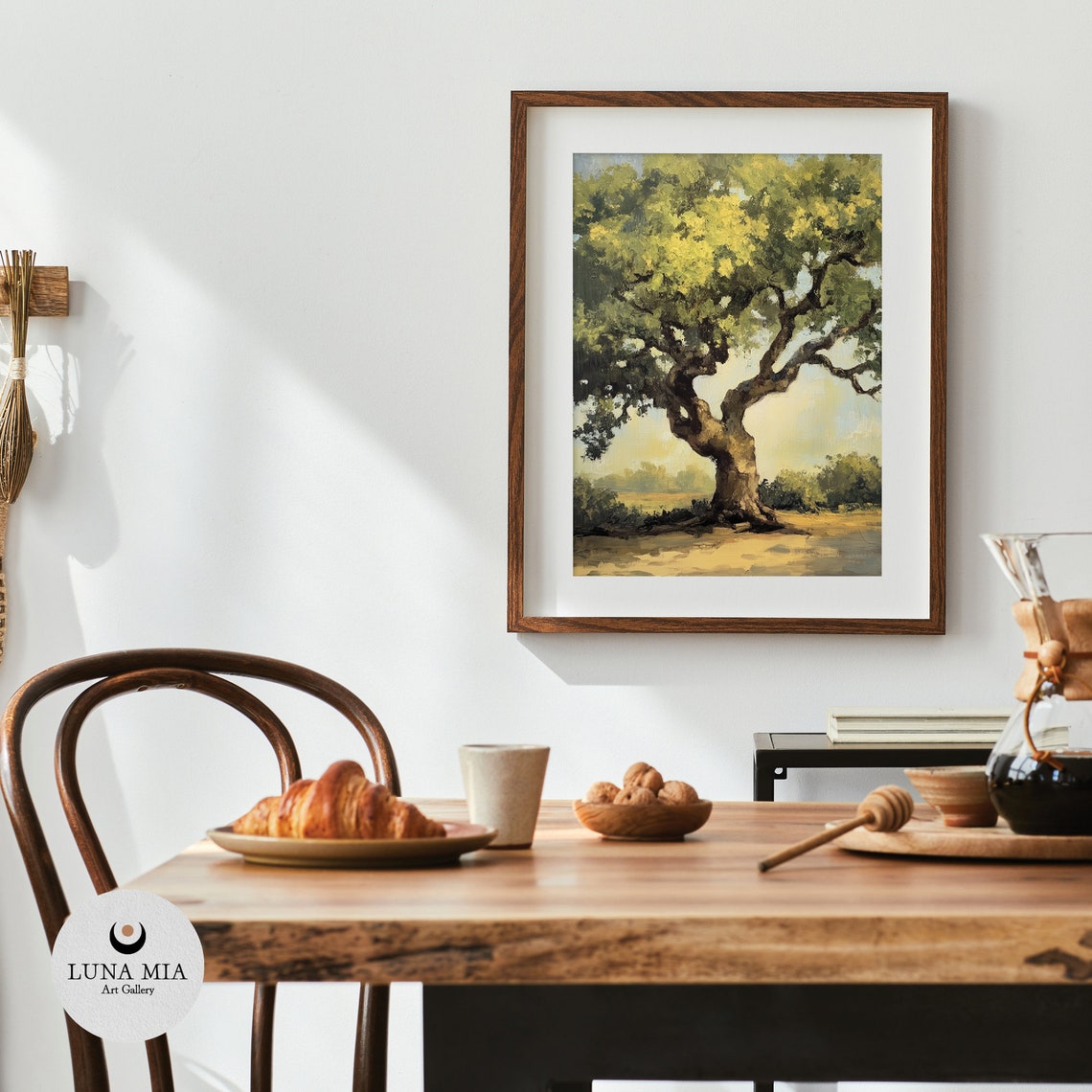 Vintage Style Ancient Oak Tree Oil Paint Wall Art Wall Decor Prints Nature Poster Trees Print - Image 4