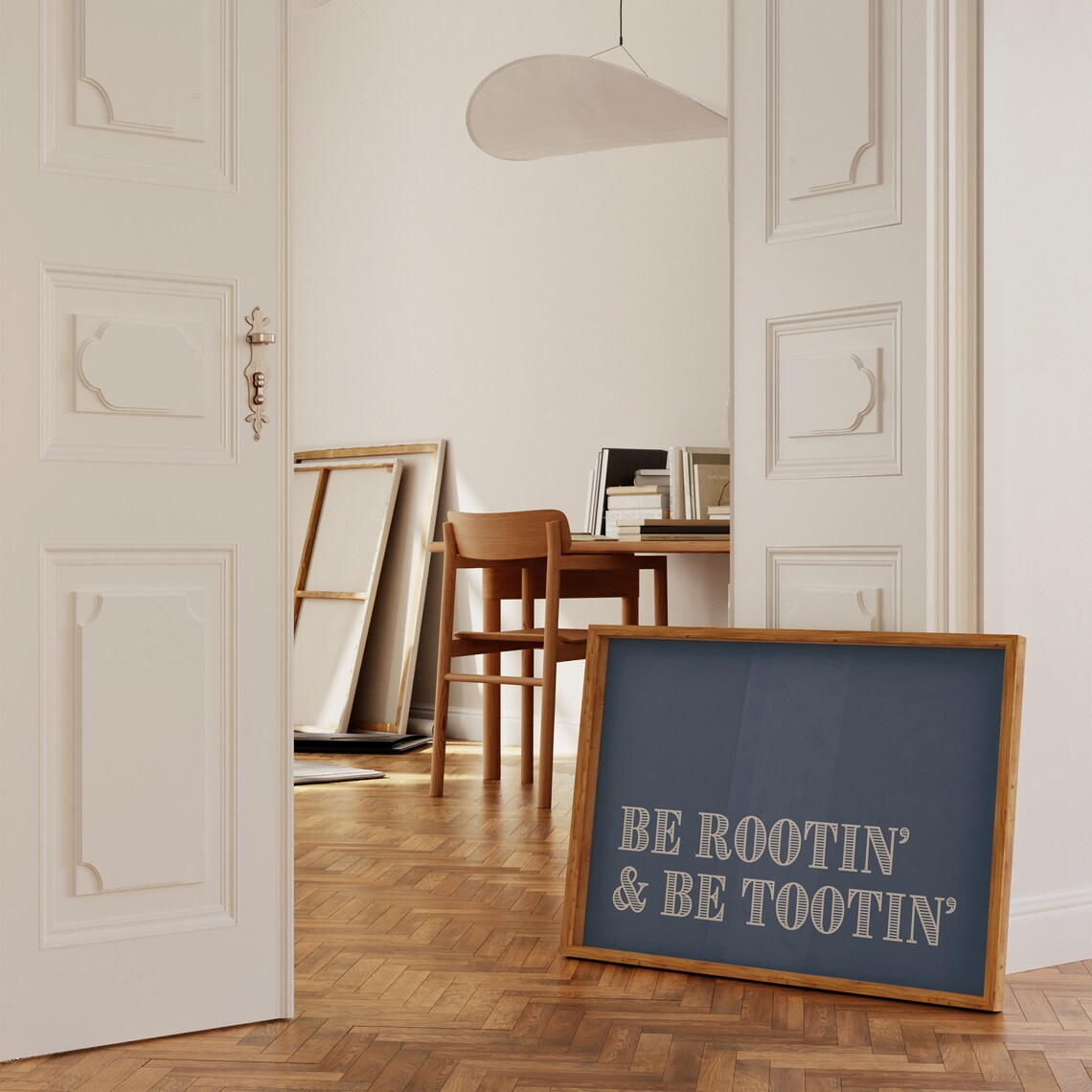 Be Rootin' And Be Tootin' Navy Western Typography Funny Poster - Image 3