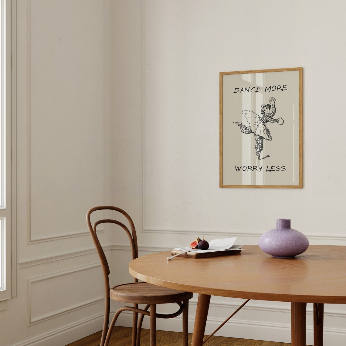 Dance More Worry Less Vintage Dancer Inspirational Art Poster - Image 2