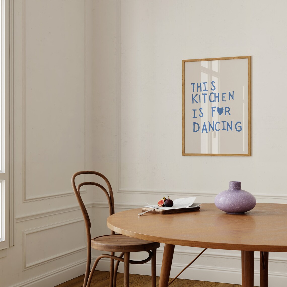 Cute Dance Art Blue Kitchen Minimalist Heart Print - Image 2