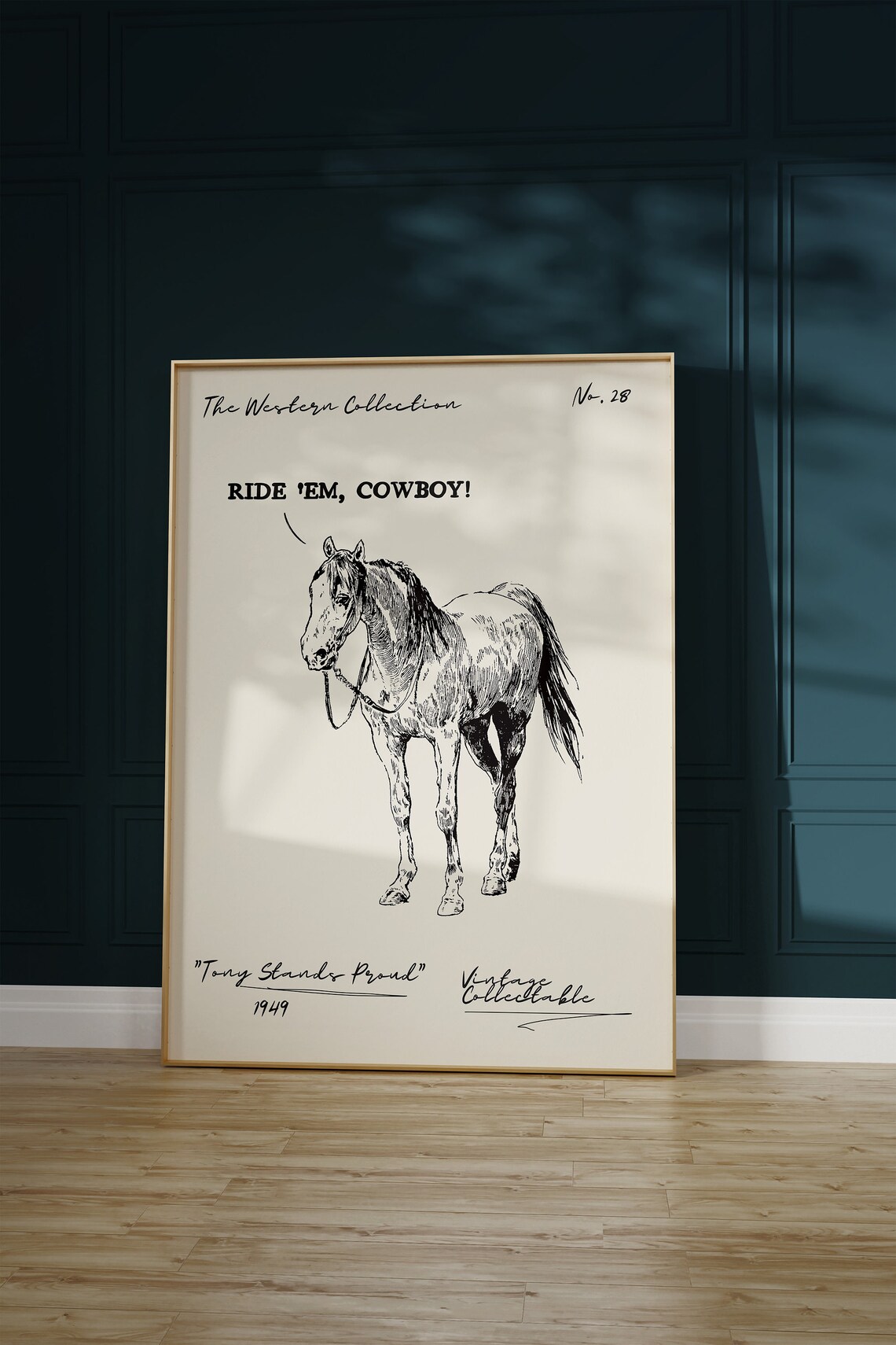 Vintage Western Horse Poster, Retro Cowboy Art Print - Image 2