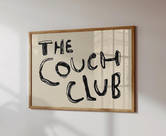 The Couch Club Art Print, Trendy Apartment Decor
