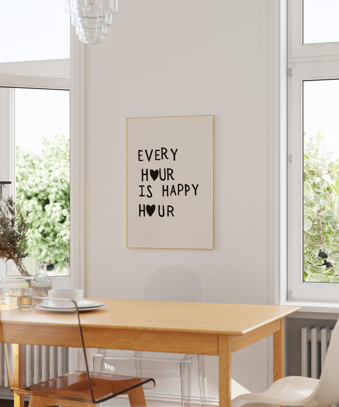 Happy Hour Print, Minimalist Bar Cart Art - Image 2