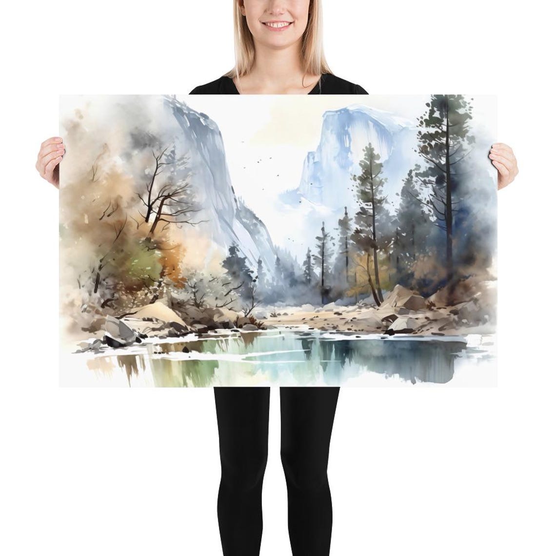 Yosemite National Park Watercolor Painting Art Print National Park Poster Usa National Park Wall Art National Park Home Decor Gift Art - Image 5