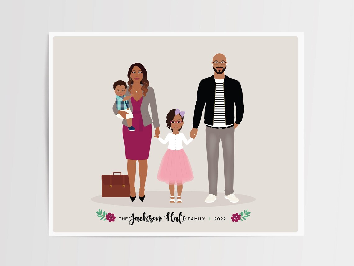 Family Illustration Gift For Her, Mothers Day - Image 3