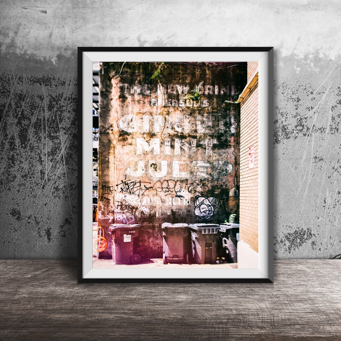 Ginger Mint Julep Ghost Sign French Quarter New Orleans Alley Poster