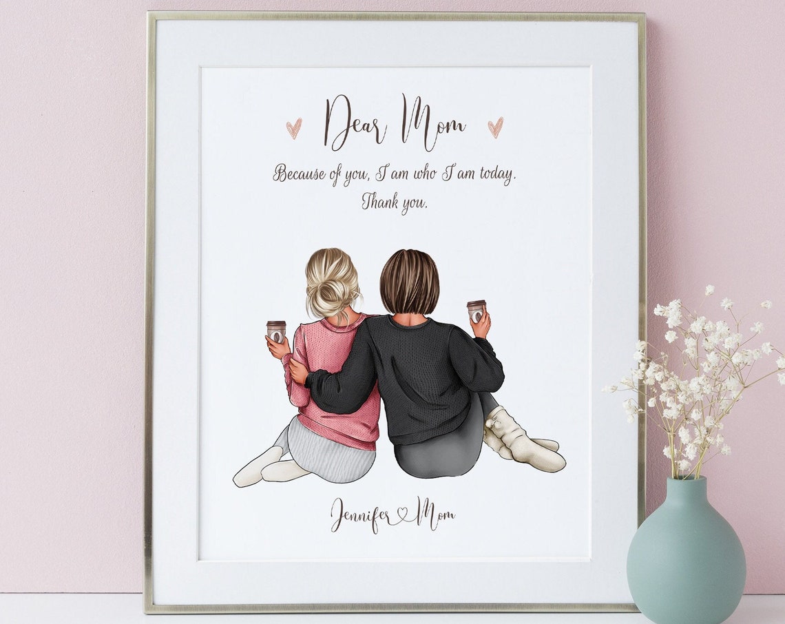 Dear Mom Personalized Mother Daughter Print Thank You Gift Idea - Image 2