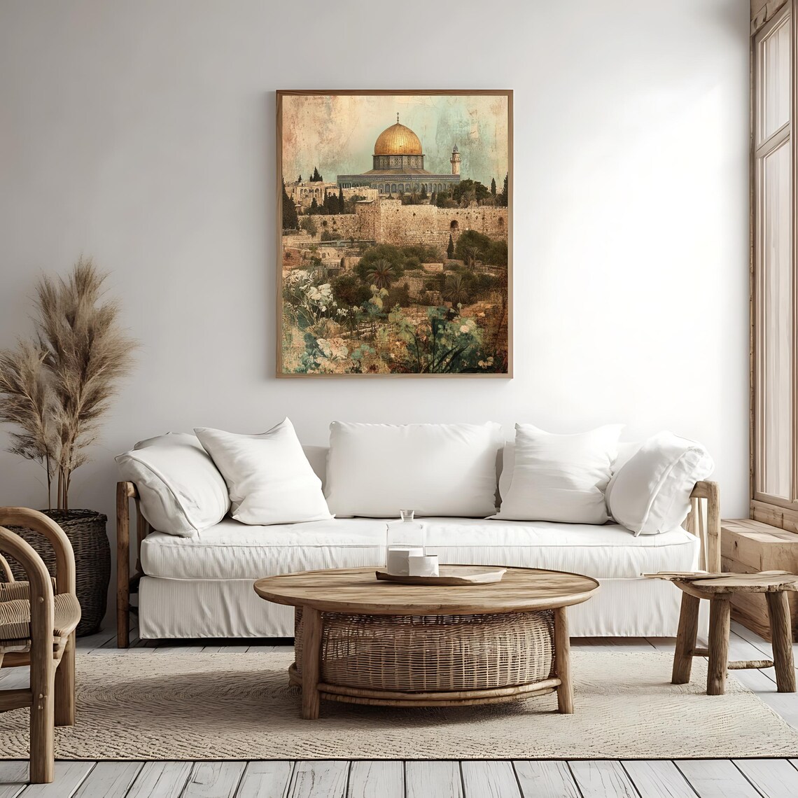 Al Aqsa Mosque Vintage Jerusalem Travel Poster - Image 4
