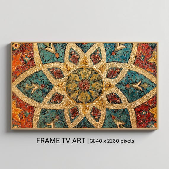 Islamic Mosaic Art Frame Tv Art Islamic Frame Artwork Roku Screensaver Geometric Wall Decor