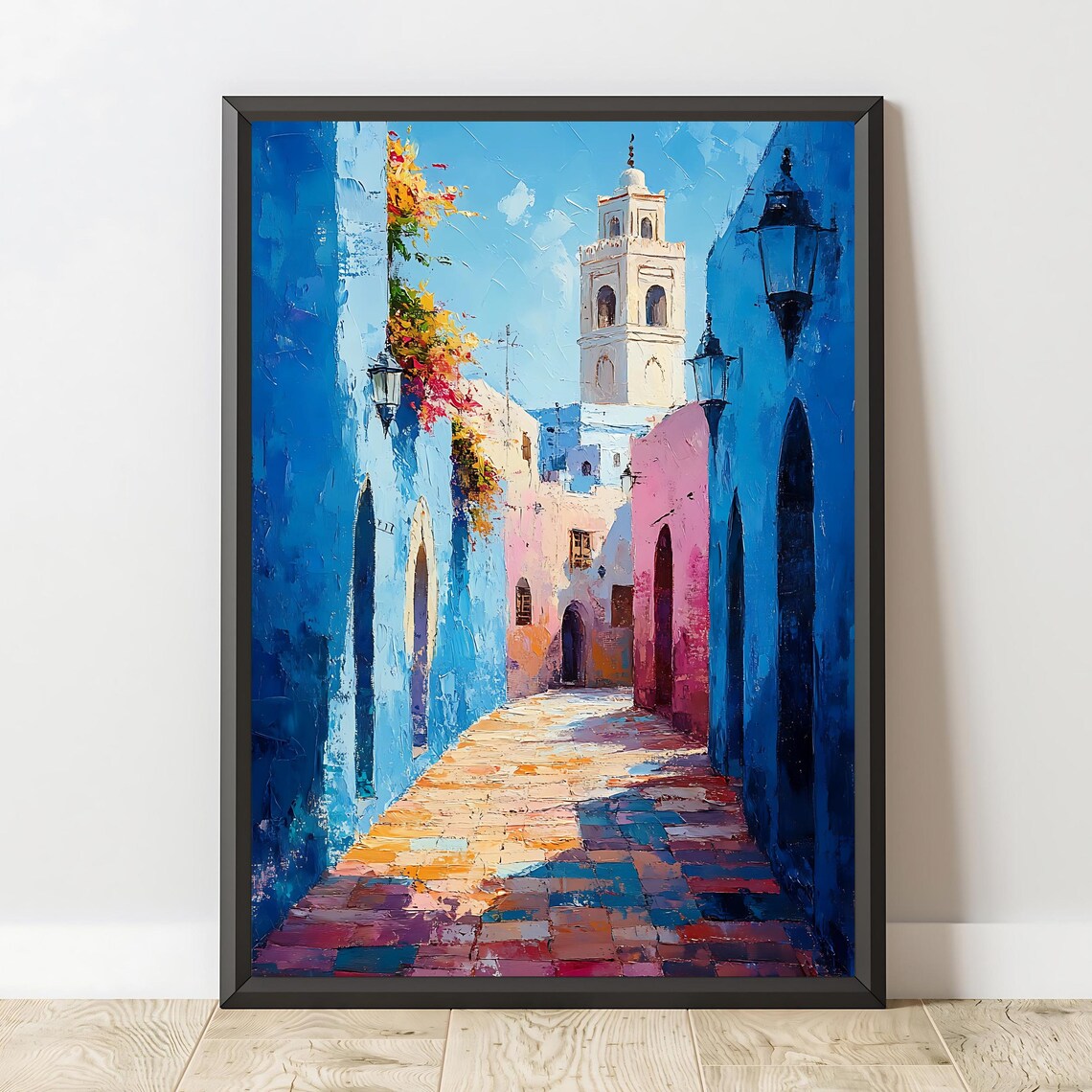 Moroccan Village Street, Islamic Decor Art Print - Image 2