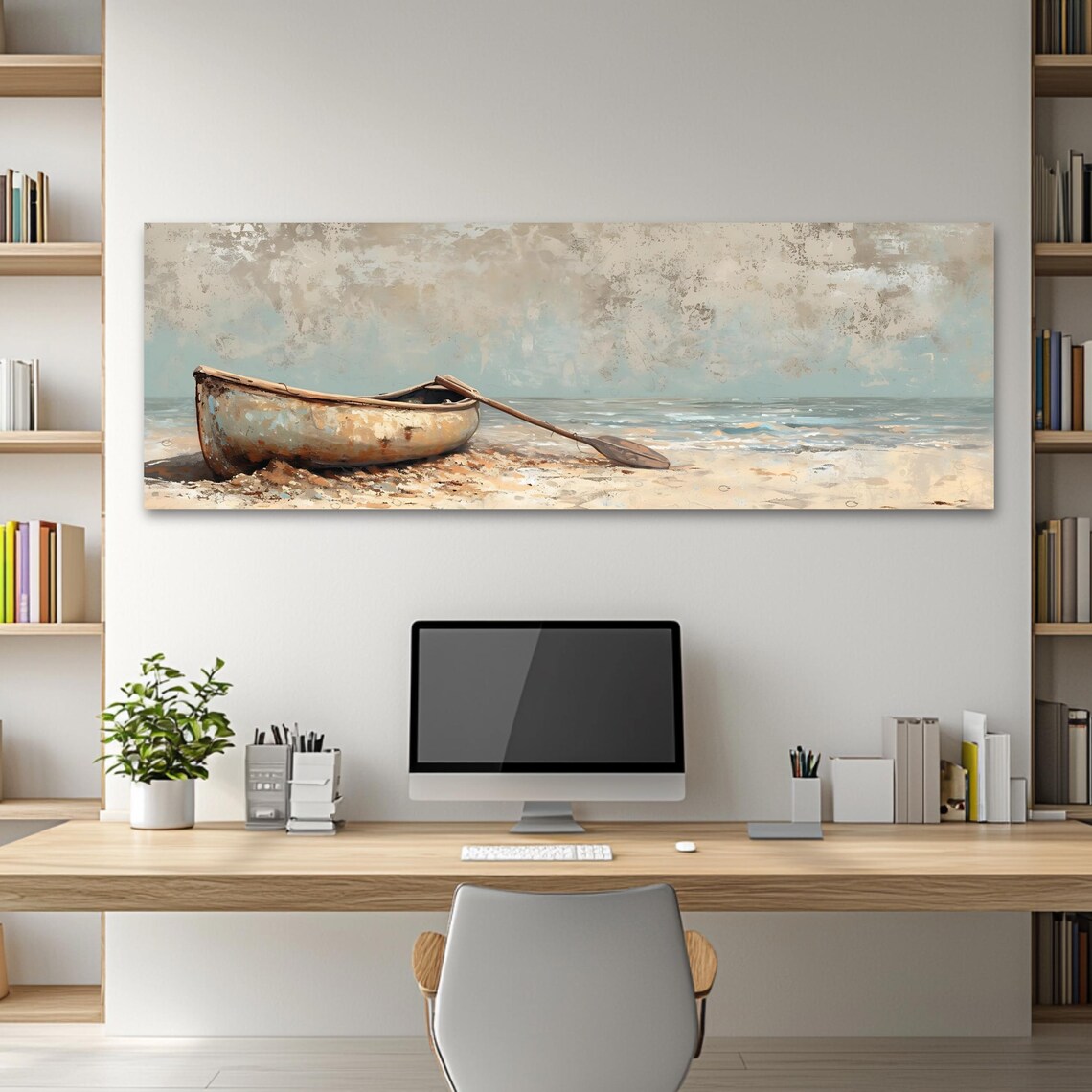 Rustic Boat Art Print, Elegant Nautical Artwork - Image 2