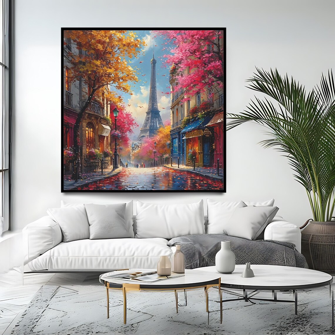 Paris Eiffel Tower Autumn City Street Colorful Travel Art Poster - Image 4