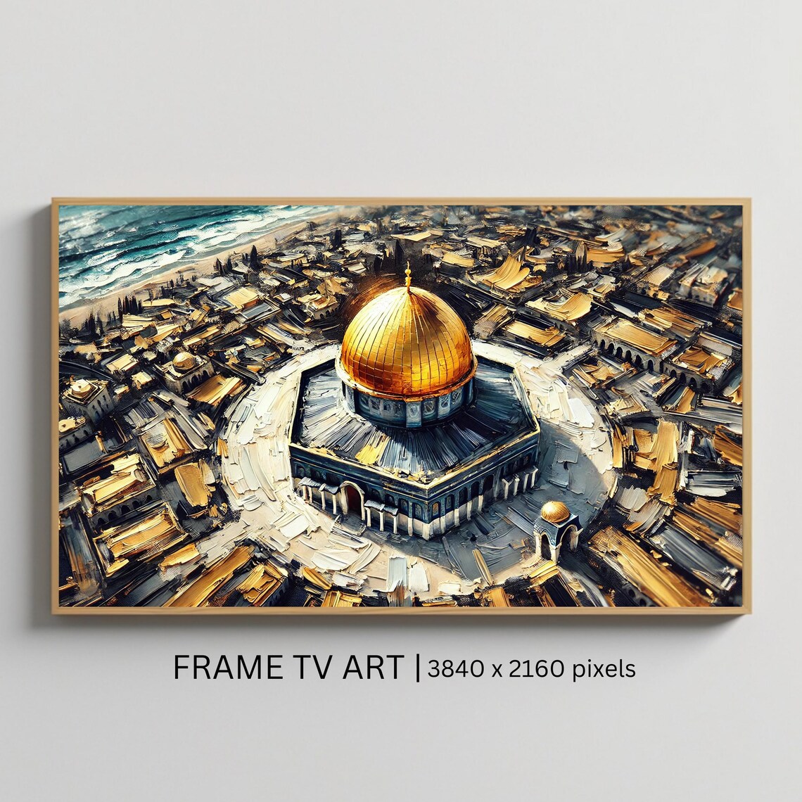 Jerusalem Dome Of The Rock Golden Dome Aerial View Travel Poster