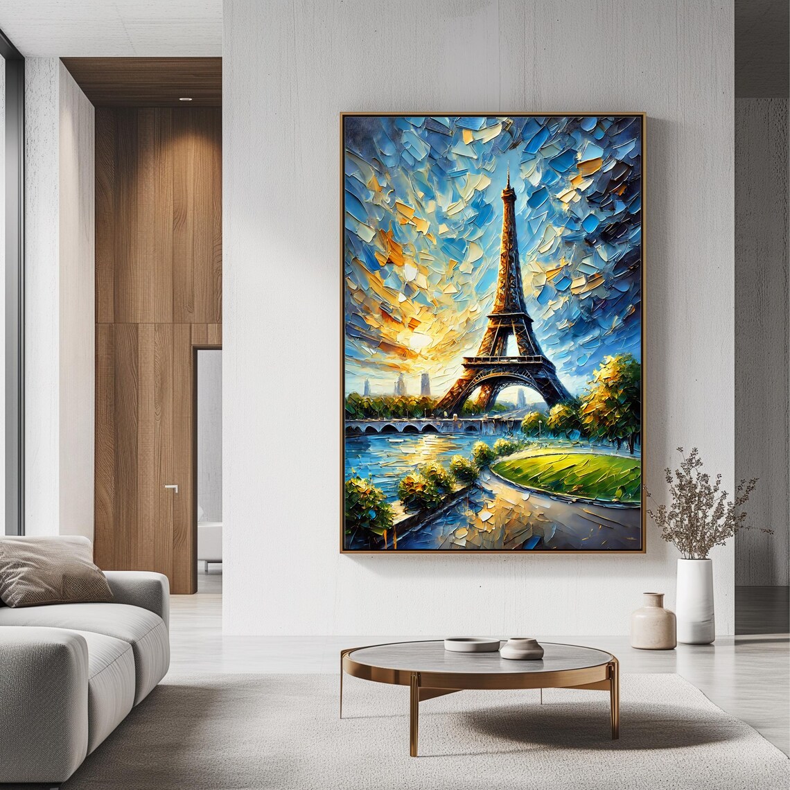 Eiffel Tower Art, Paris Sunset Landscape - Image 3