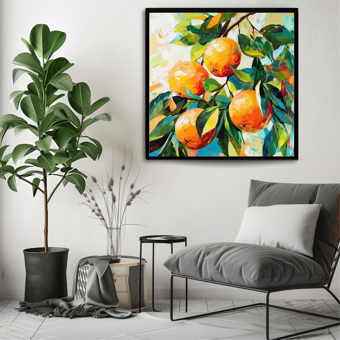 Orange Tree Modern Fruit Art Print, Kitchen Decor - Image 3