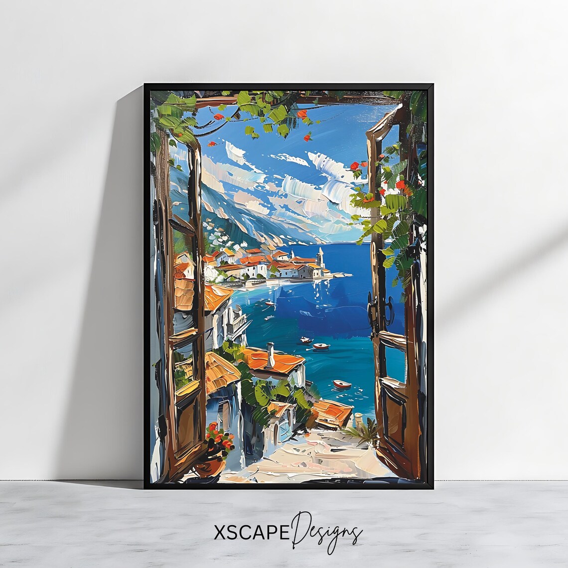 Mediterranean View, Coastal Landscape Poster