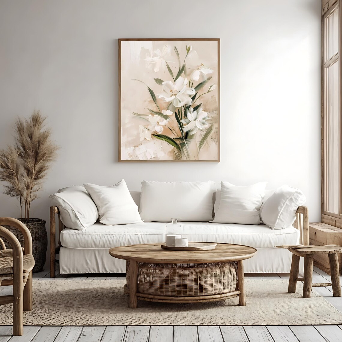Vintage White Lily Art Print, Elegant Botanical Decor - Image 4