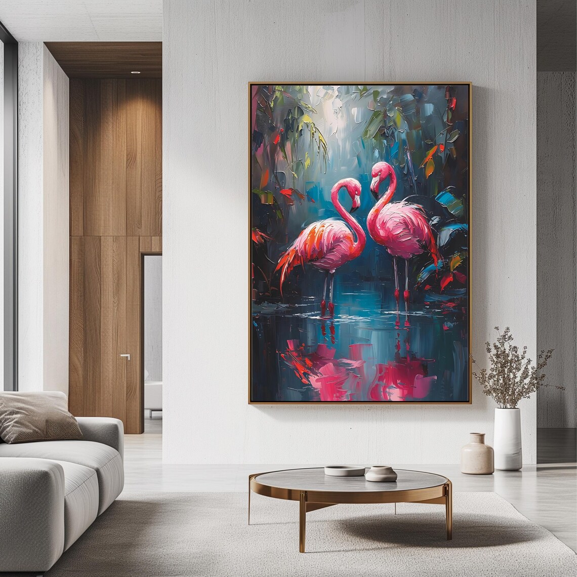 Flamingo Art Print, Tropical Jungle Wildlife Poster - Image 3
