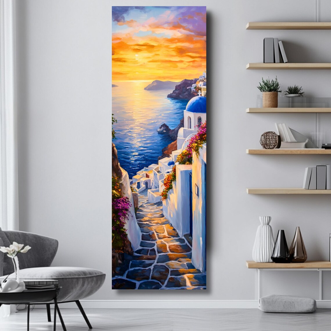Santorini Greek Island Sunset Travel Poster - Image 4