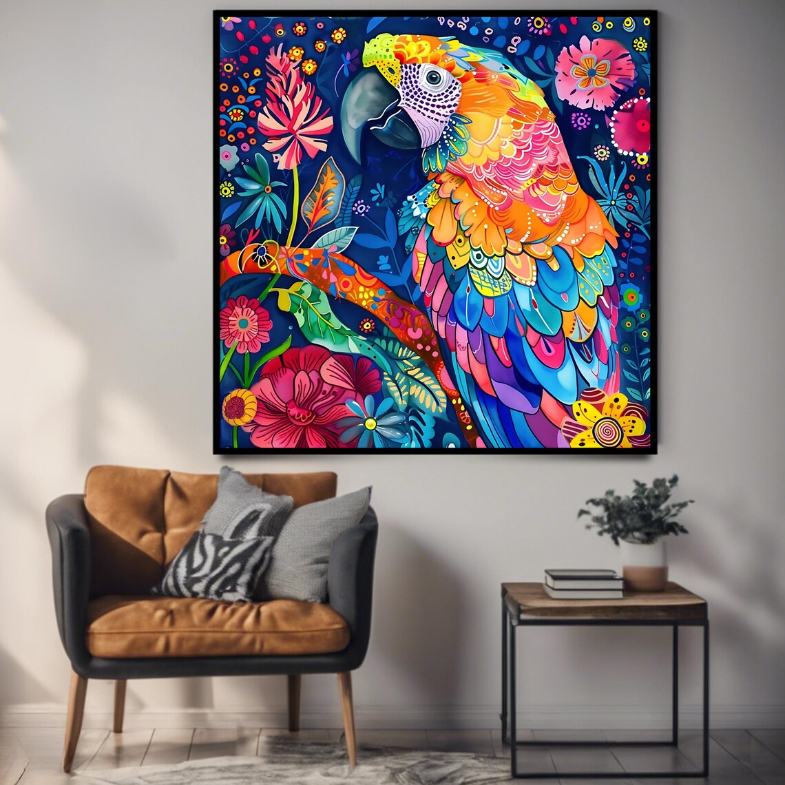 Vibrant Parrot Tropical Bird, Wildlife Poster - Image 3