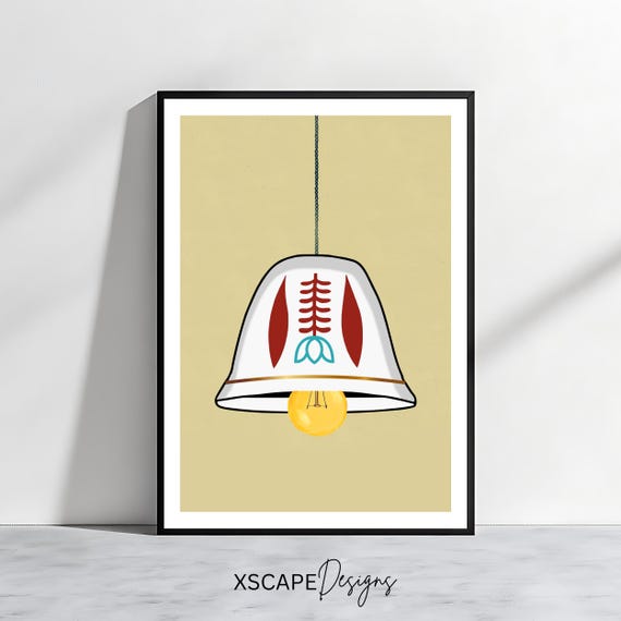 Lebanese Coffee Cup Lamp Art Print Unique Middle Eastern Wall Decor Arabic Cultural Poster Home Artwork