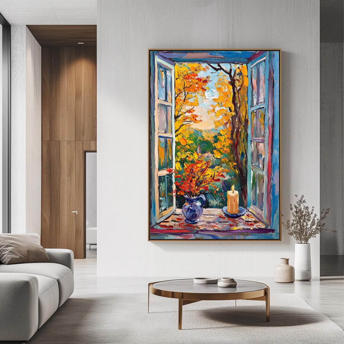 Autumn Window View, Cozy Nature-Inspired Decor - Image 3
