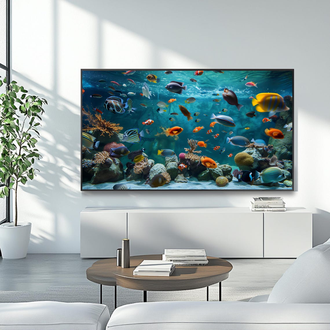 Vibrant Coral Reef Aquarium Tropical Fish Underwater Art Poster - Image 4