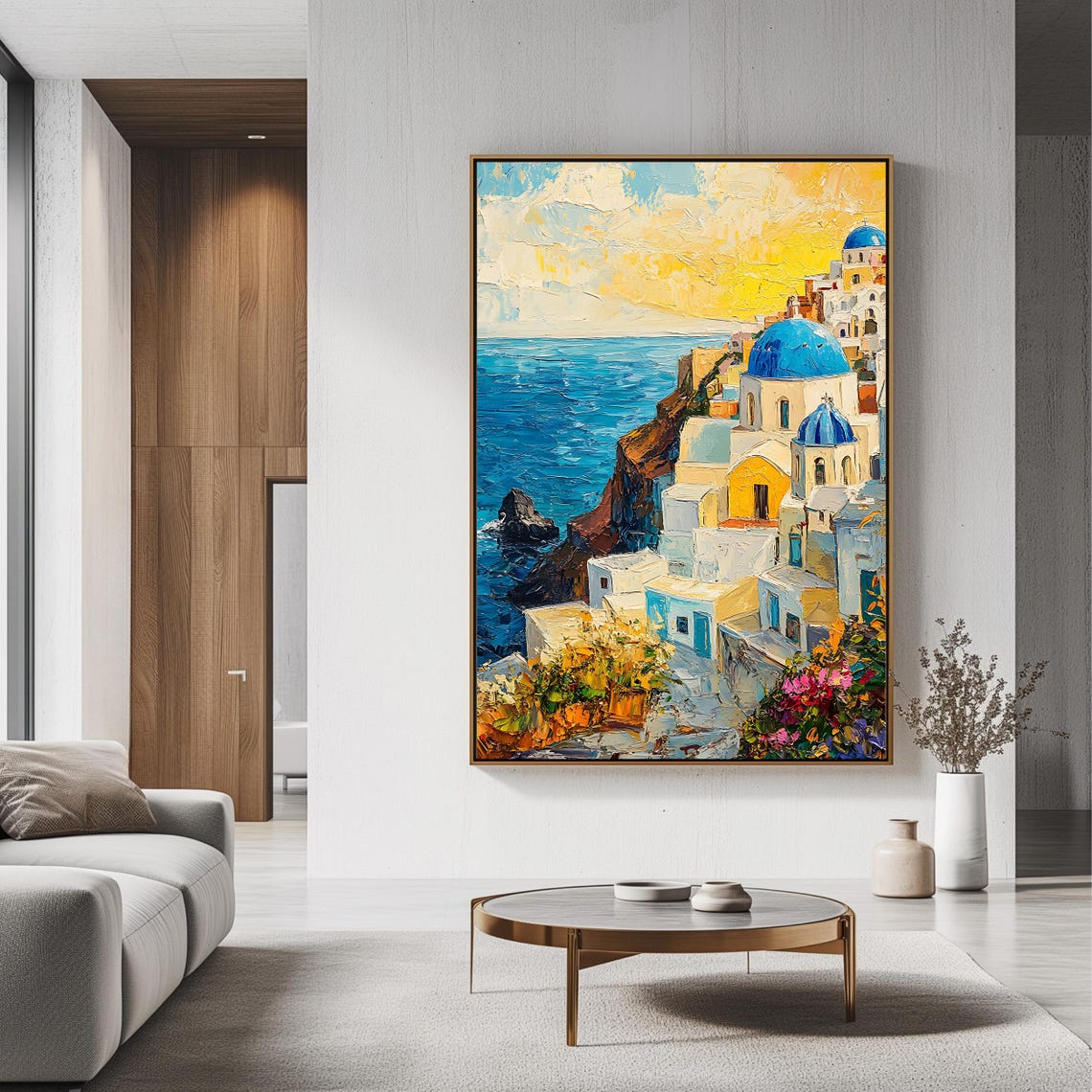 Santorini Oia Blue Domes Sunset Caldera Sea Cliffside Travel Poster - Image 3