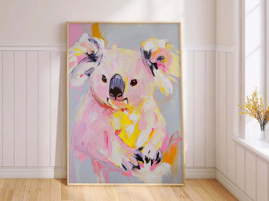 Colorful Koala Bear Portrait Abstract Animal Painting Wall Art - Image 2