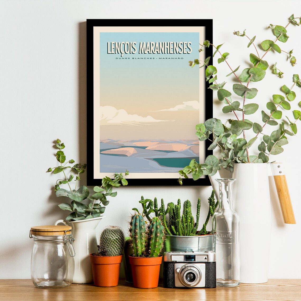 Lencois Maranhenses White Dunes Lagoons Brazil Travel Poster - Image 3