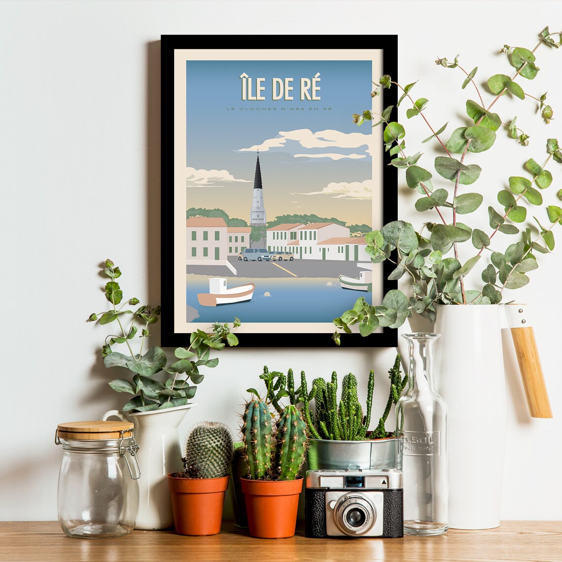 Ile De R Vintage Travel Poster, Bell Tower Of Ars - Image 3