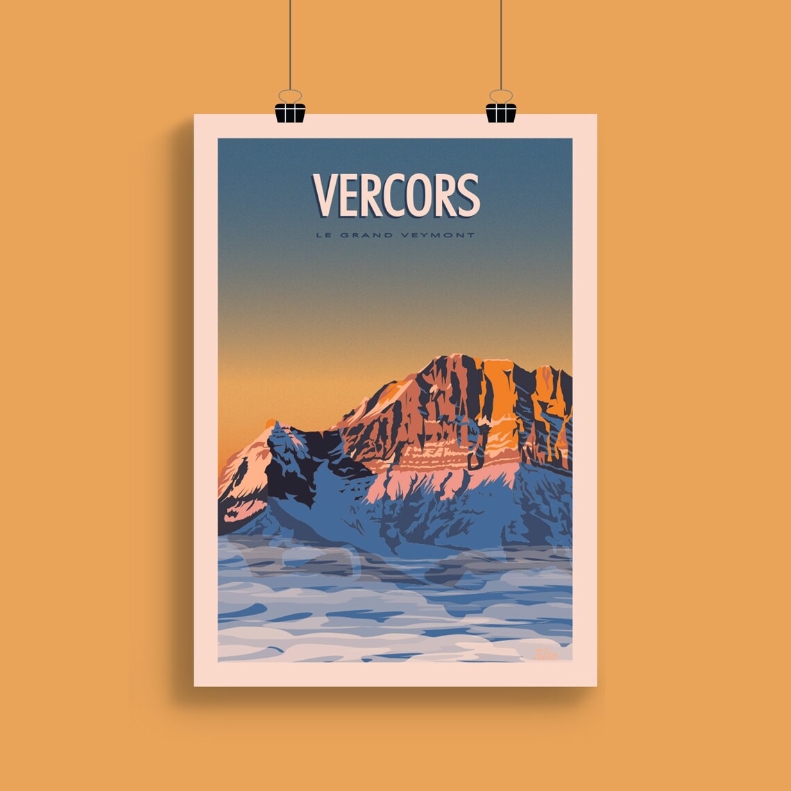 Vercors Vintage Travel Poster, Le Grand Veymont