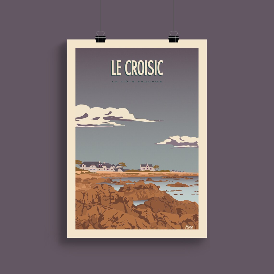 Le Croisic Vintage Travel Poster, Wild Coast - Image 2