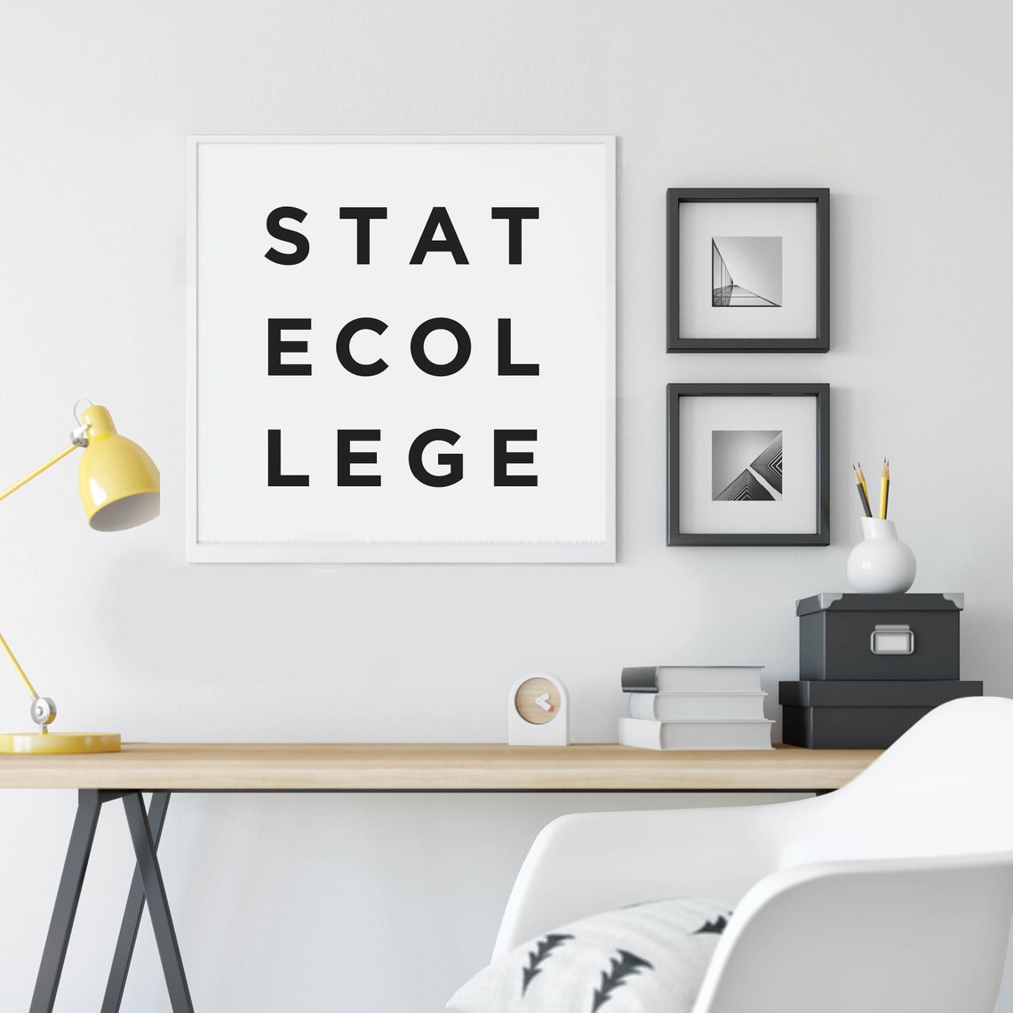 State College Pennsylvania Framed Art Print Wood Frame Finish Preview - Image 2