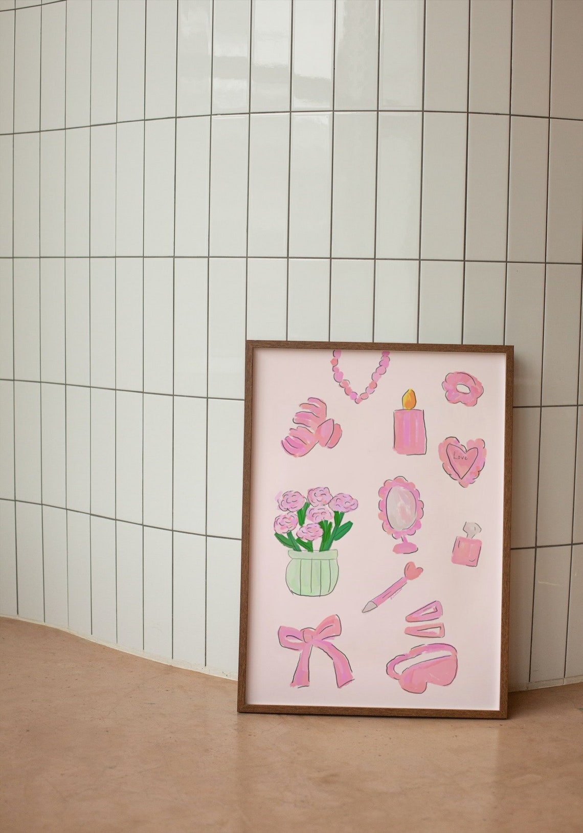 Pink Coquette Preppy Icons Collage Dorm Room Decor Art Poster - Image 3
