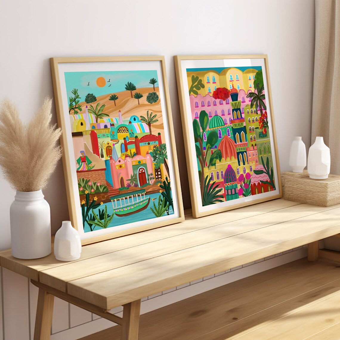 Egypt Nubian Village Travel Poster, Wall Art Print - Image 2