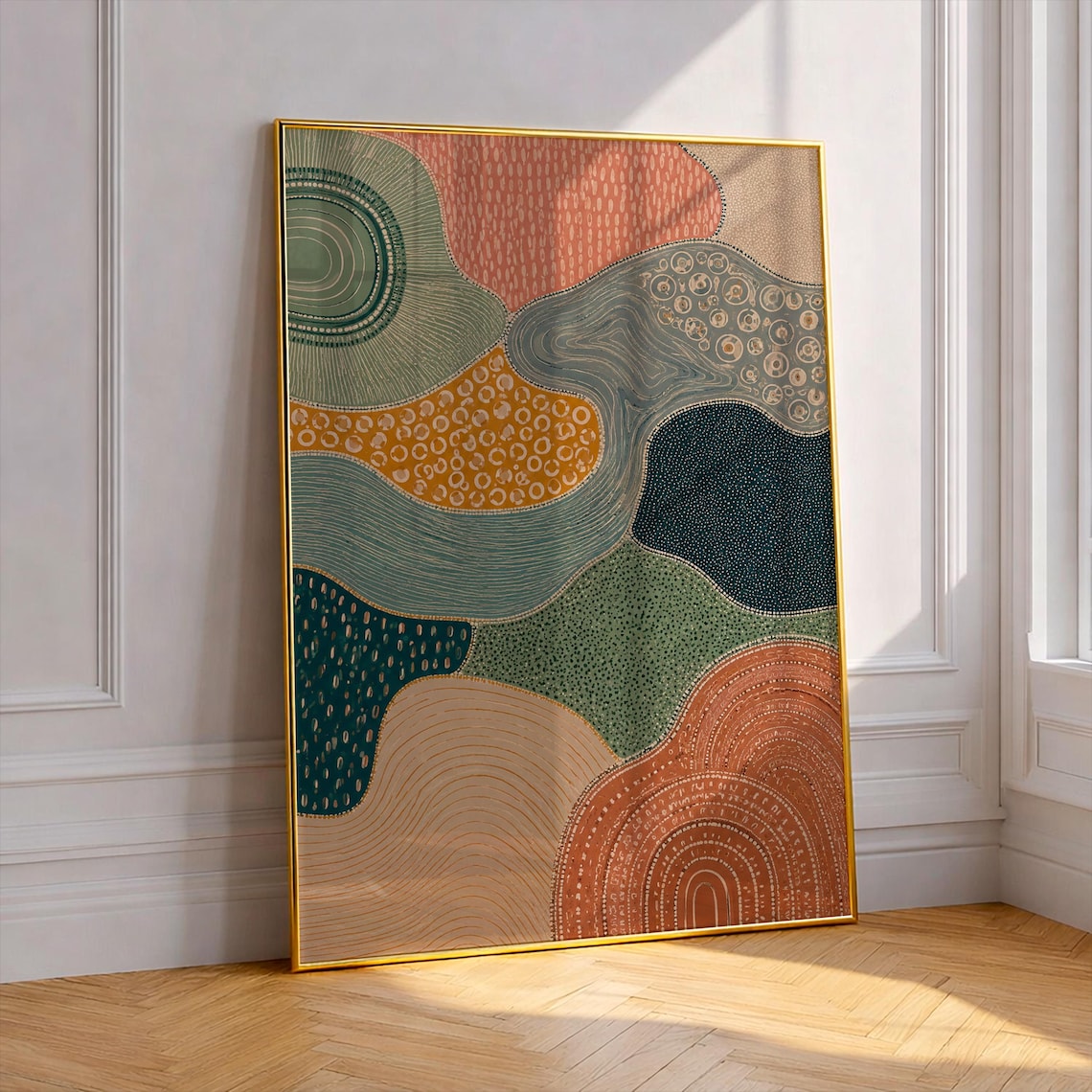 Abstract Boho Organic Shapes Earth Tone Modern Minimalist Art Wall Poster