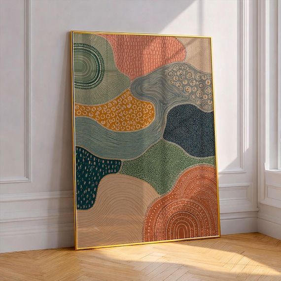 Abstract Boho Organic Shapes Earth Tone Modern Minimalist Art Wall Poster
