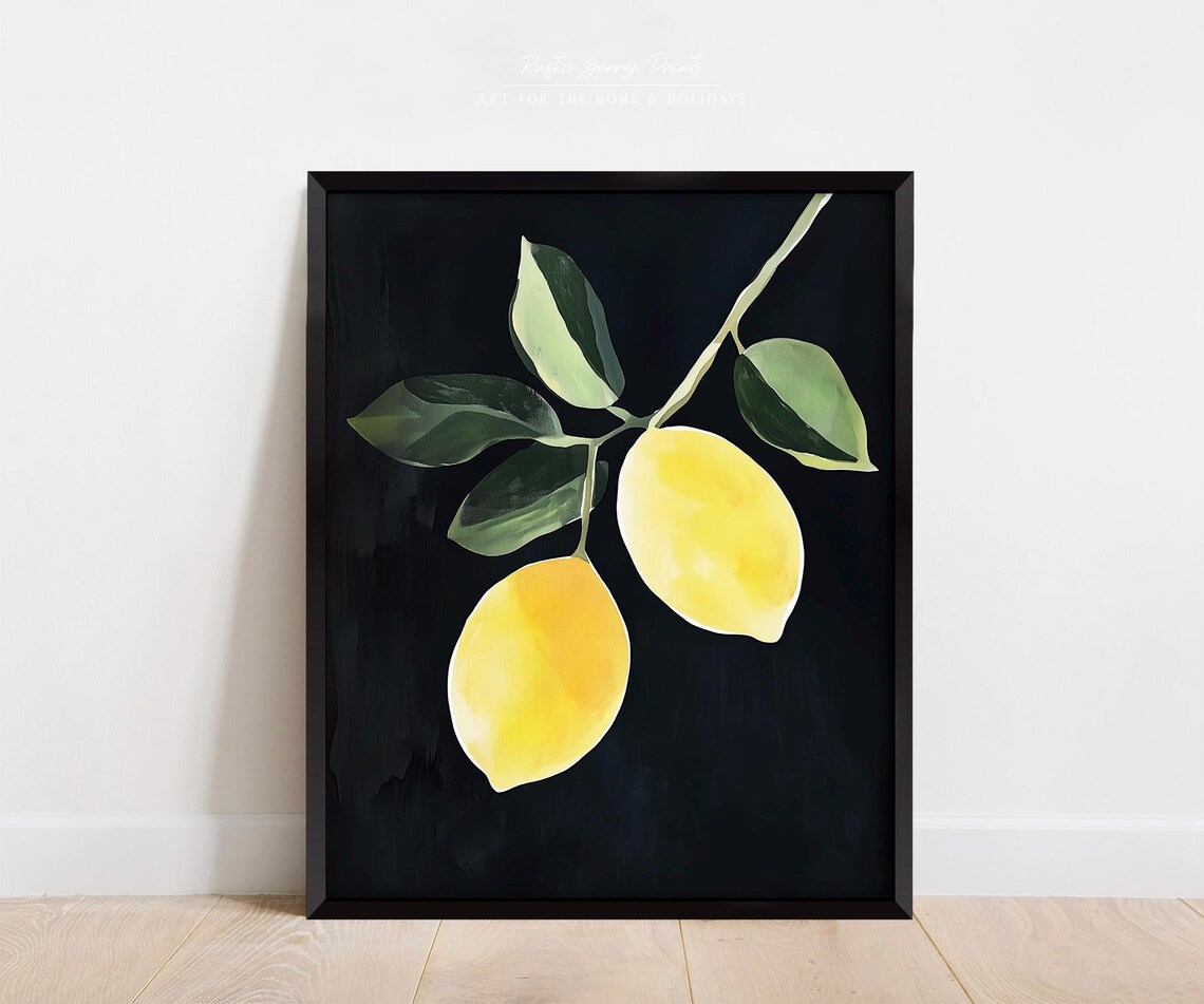 Lemons Art Print Wall Art Painting Modern Trendy Wall Art Kitchen Decor Room Art Apartment Decor Art