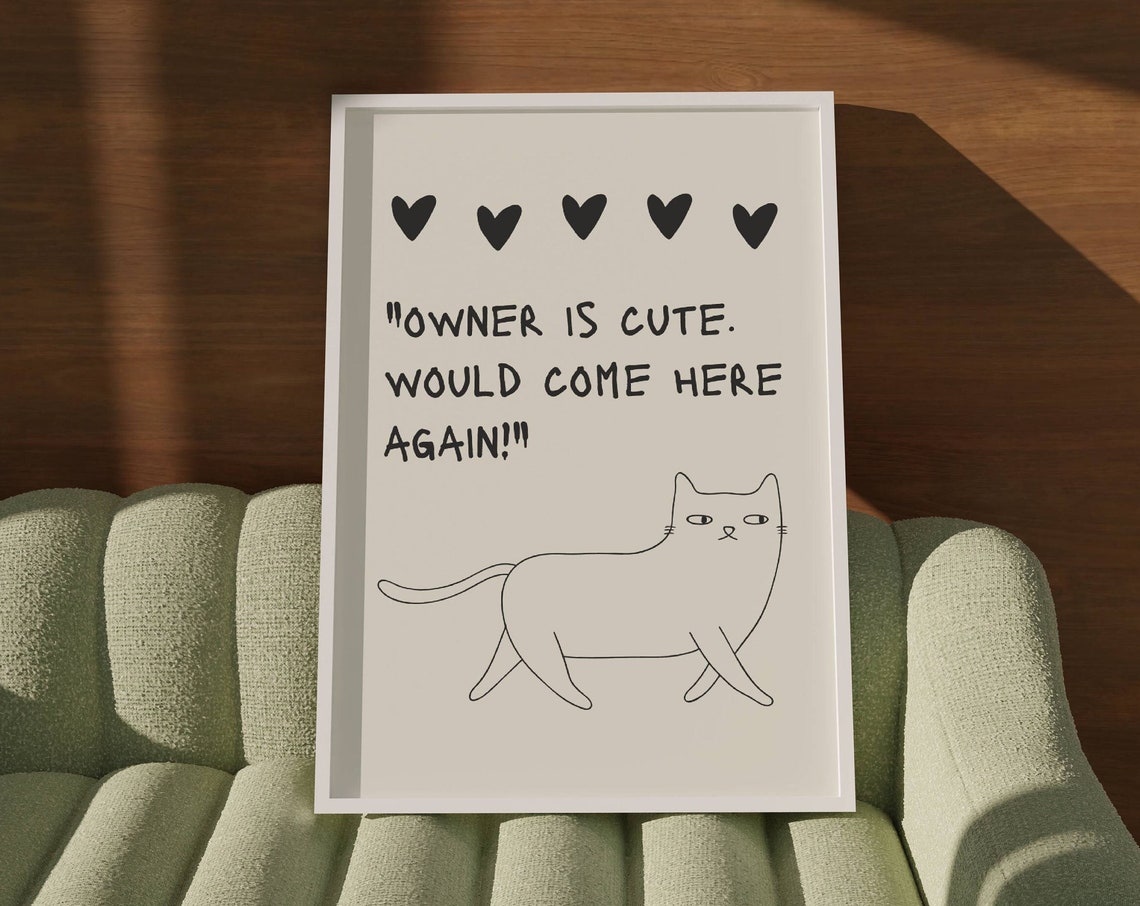 Funny Cat Poster, Cute Kitten Art Print