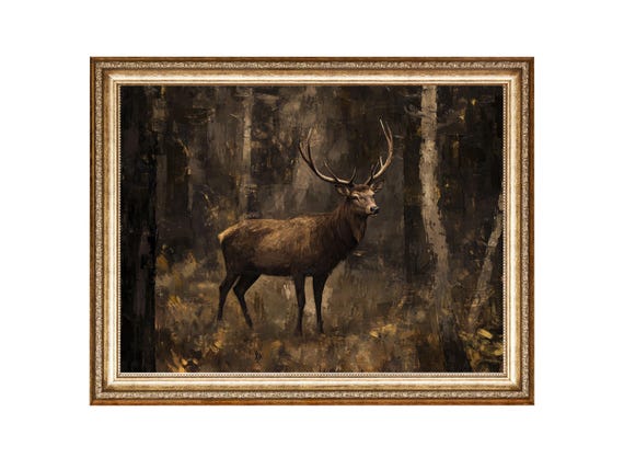 Elk Wall Art Large Bull Elk In The Colorado Mountains Vintage Prints Rustic Art Print Wall Art