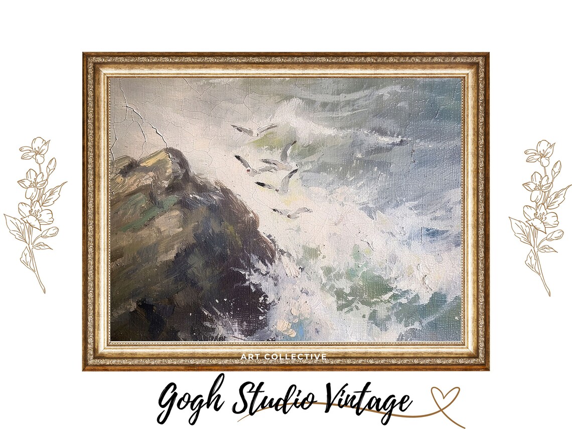 Seagull Art Print, Nautical Coastal Bird Decor