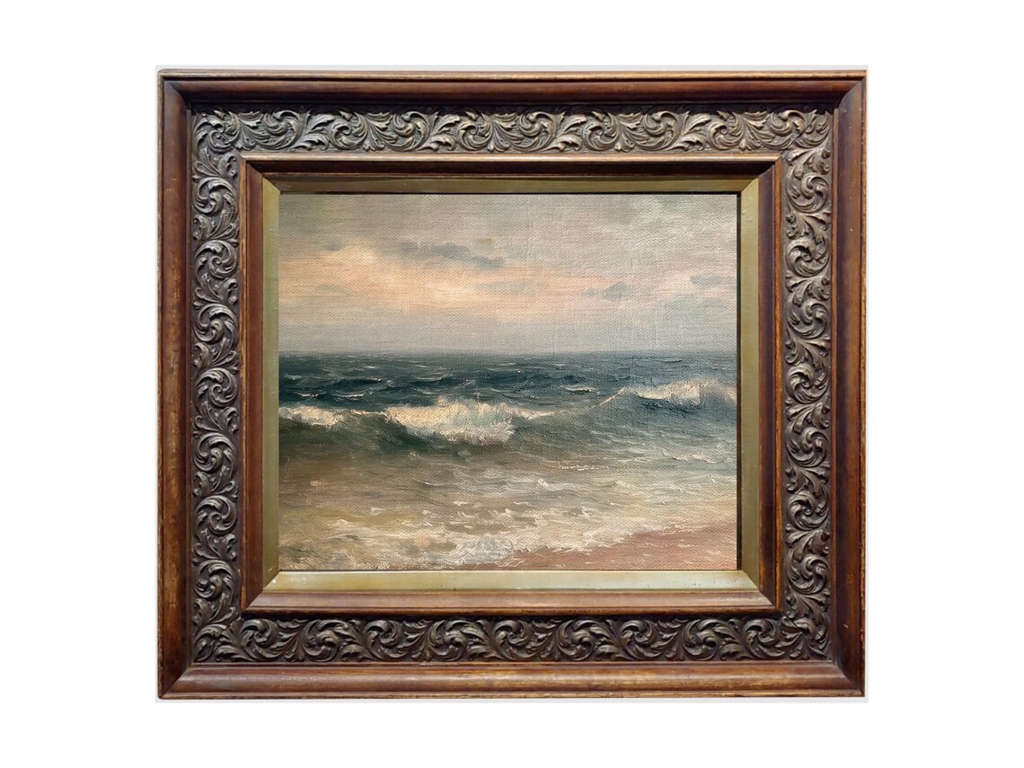 Ocean Waves Vintage Coastal Wall Art Print - Image 2