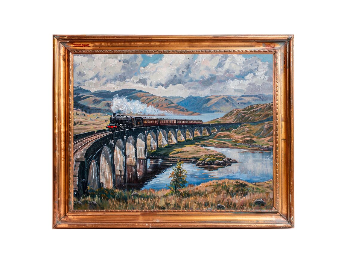 Forth Bridge Vintage Train Art Print, Scottish Landscape - Image 3