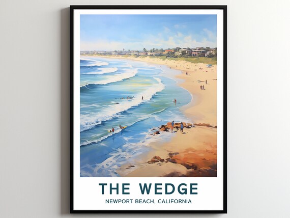 The Wedge Travel Print Wall Art The Wedge Surf Poster The Wedge Surfing Print Newport Beach Art Poster