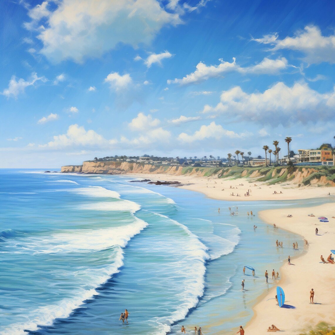 Windansea La Jolla California Ocean Surf Beach Coast Travel Poster - Image 4
