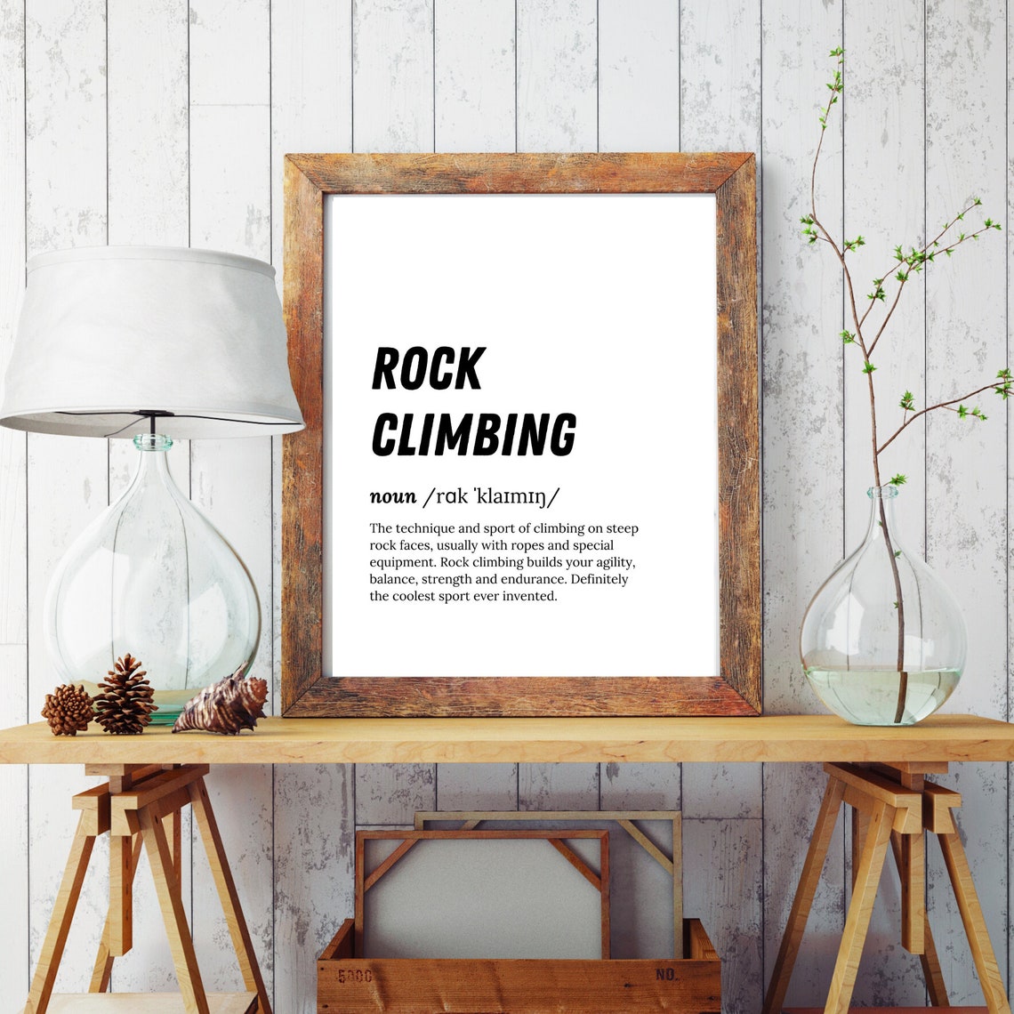 Rock Climbing Dictionary Definition Funny Climber Gift Quote Poster - Image 2